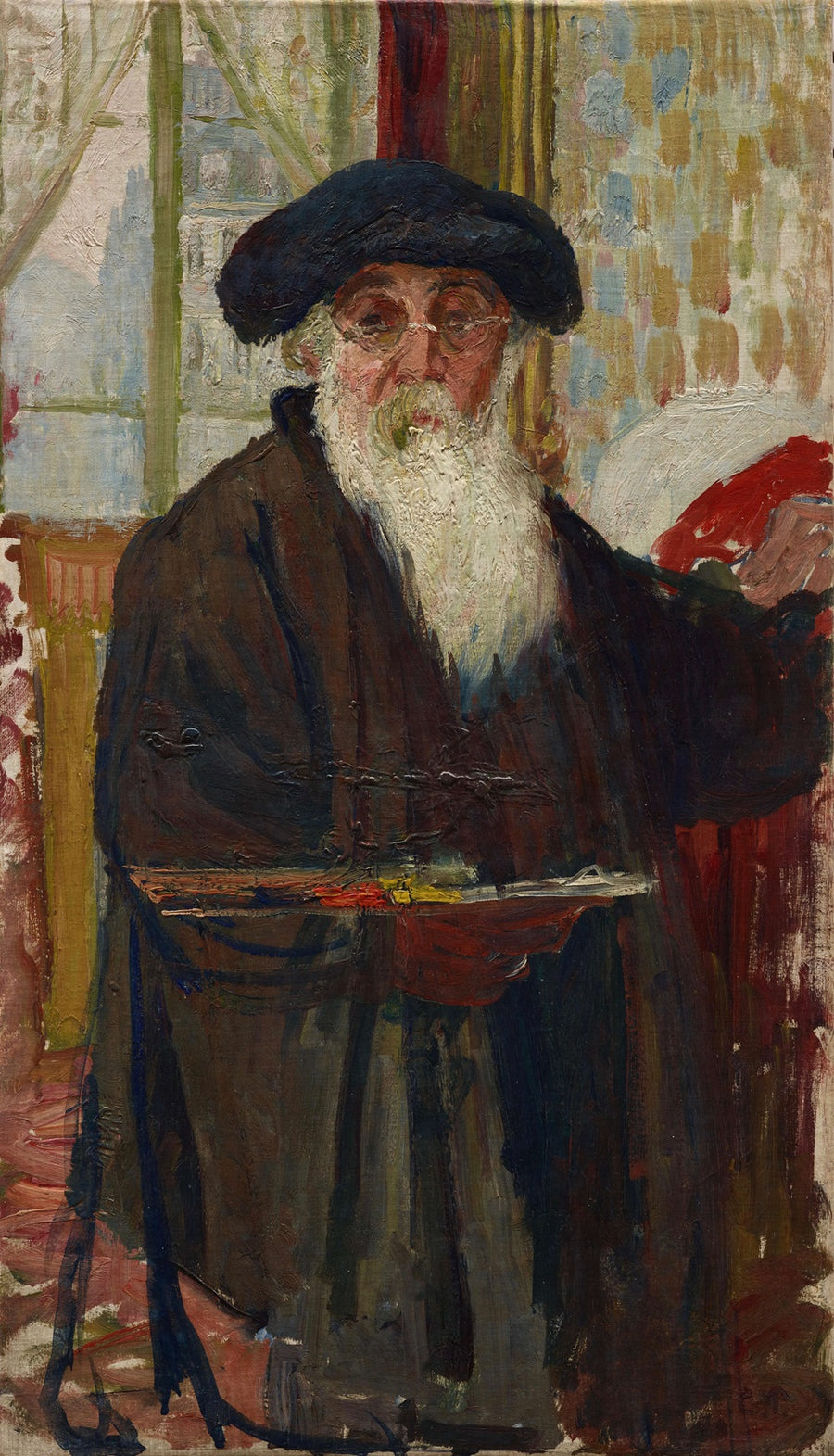 Self-portrait with palette - Camille Pissarro