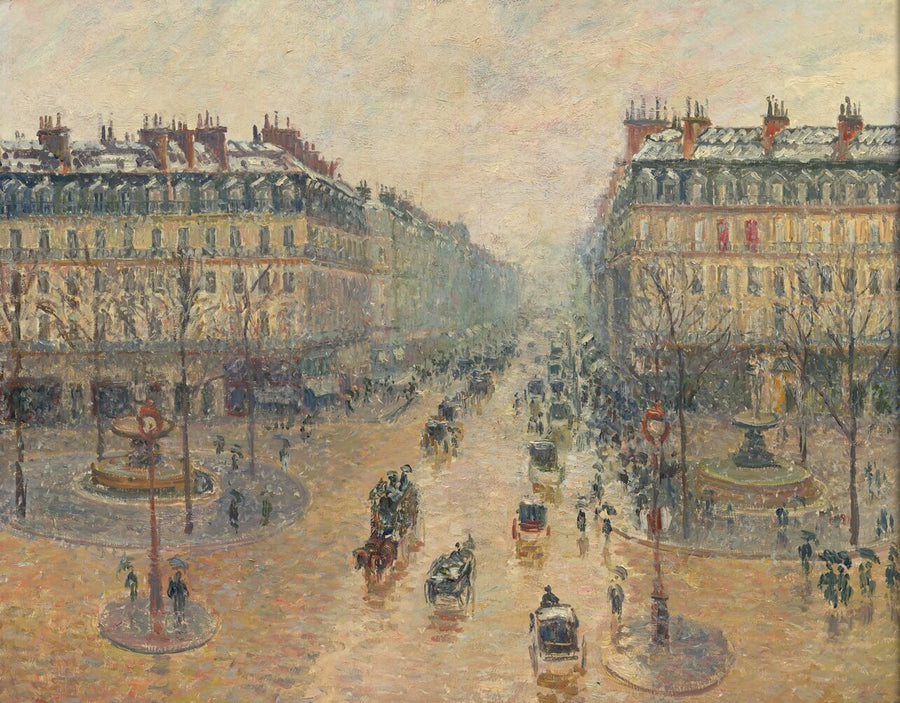 Avenue de l'Opéra, snow effect, in the morning - Camille Pissarro