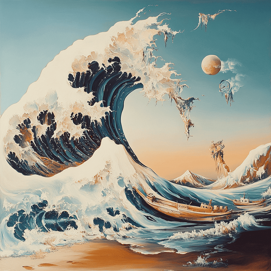 The Great Wave off Kanagawa x Dali
