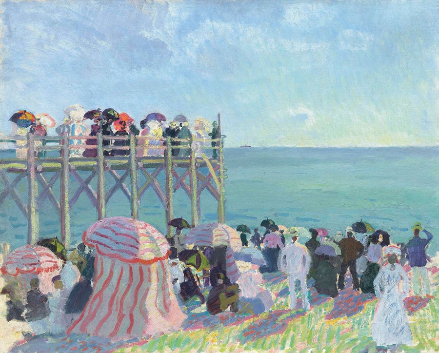 The beach and the pier at Trouville - Raoul Dufy