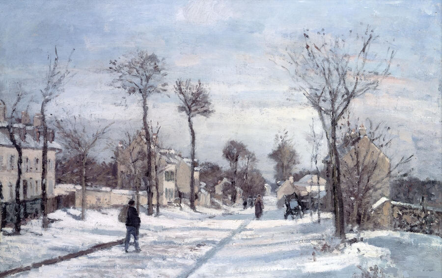 The Road to Versailles, Louveciennes, Snow - Camille Pissarro