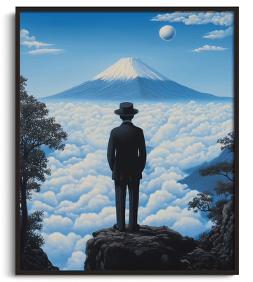 The Traveller over the Sea of Clouds x Magritte