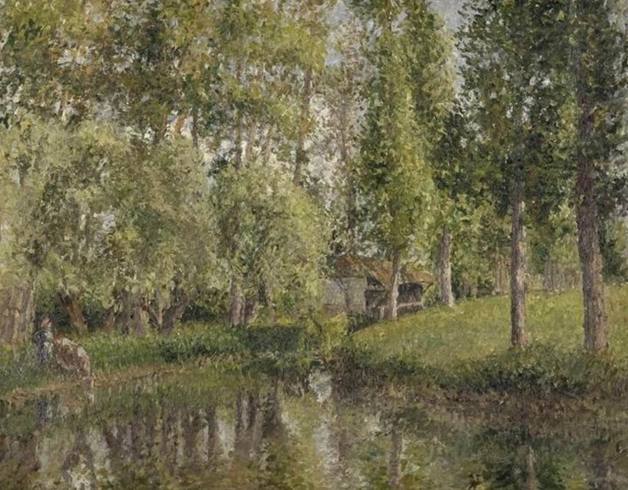 The wash house at Bazincourt - Camille Pissarro