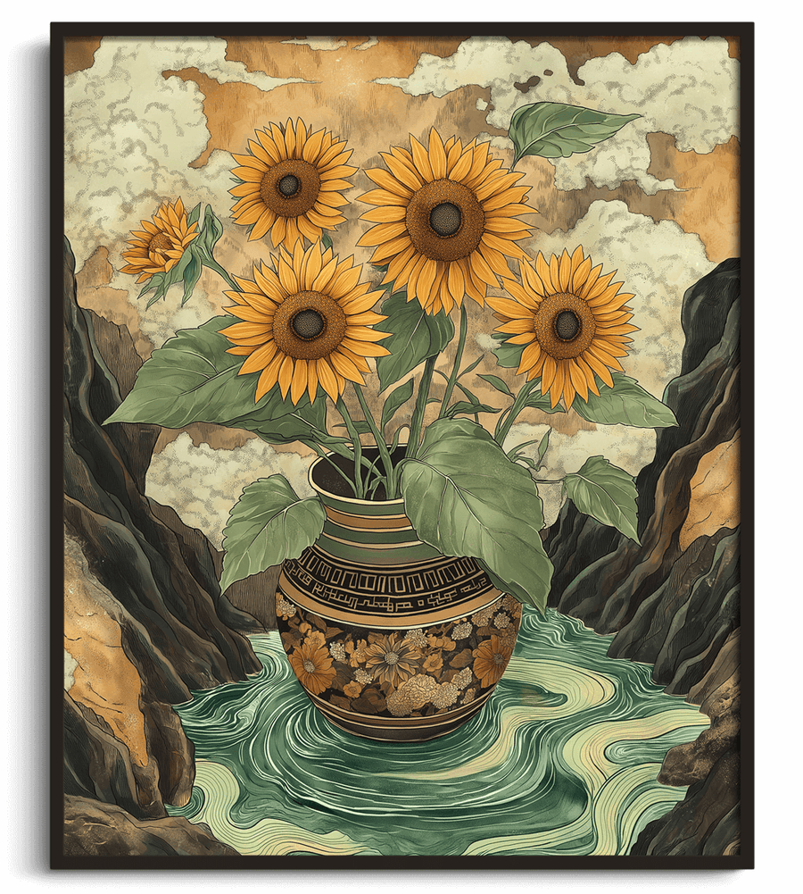 Sunflowers x Hokusai