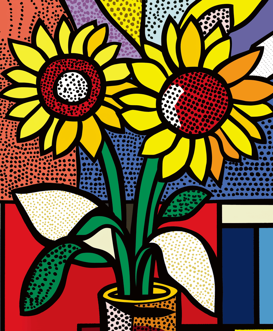 Sunflowers x Lichtenstein