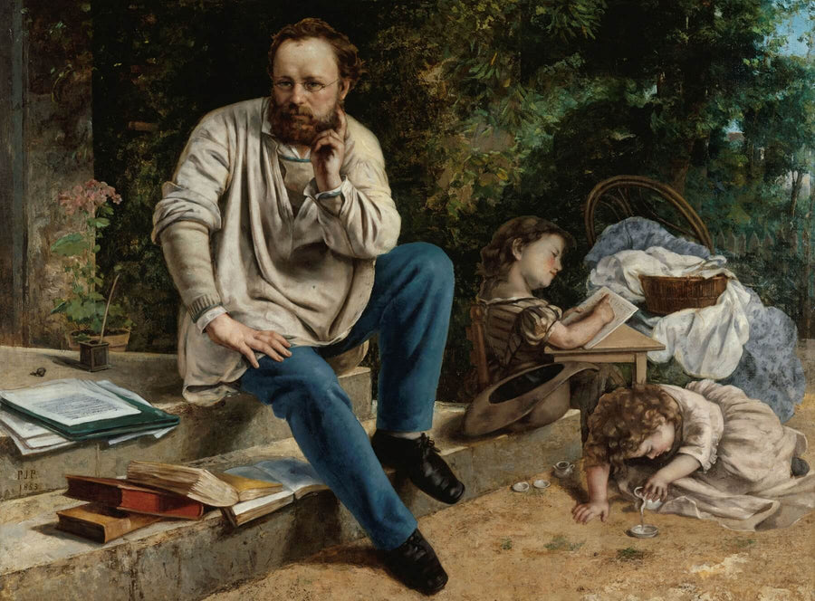 Pierre Joseph Proudhon and his children in 1853 - Gustave Courbet