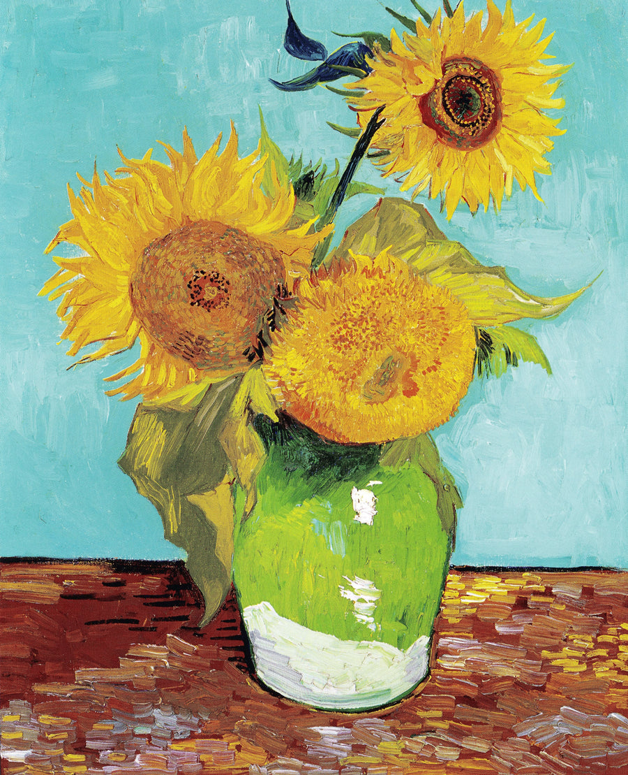 Trois tournesols dans un vase - Vincent Van Gogh