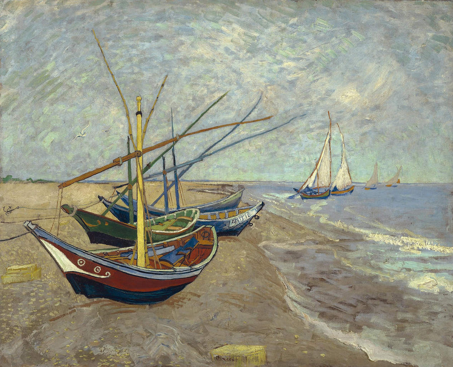 Bateaux de pêche sur la plage des Saintes-Maries - Vincent Van Gogh