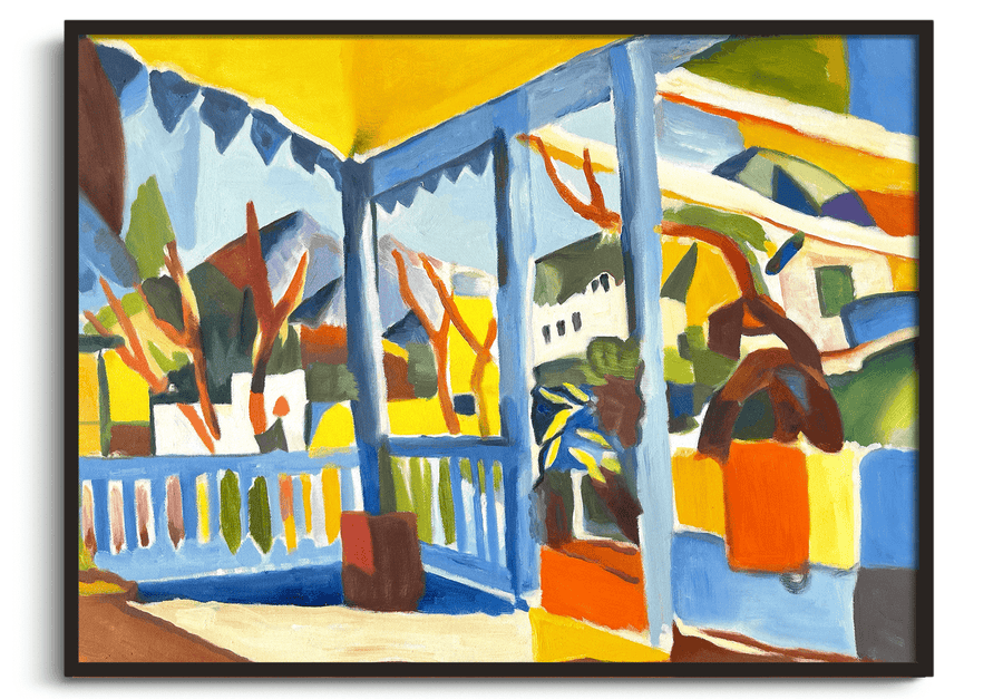 Terrace of the country house in St. Germain - August Macke